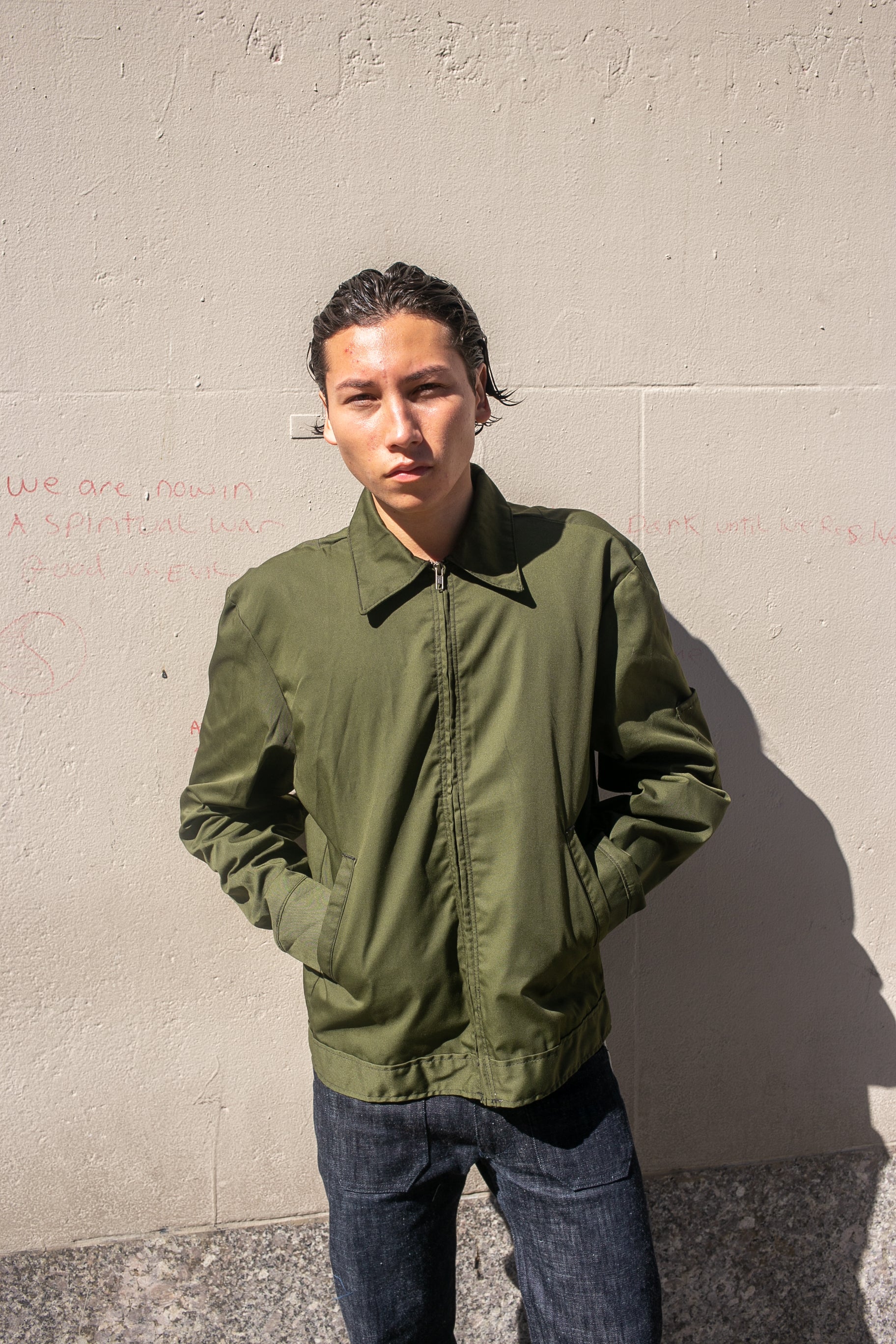 ジャケット・アウター 80's~ old MA-1 type ZIP blouson green 36 ジャケット・アウター 80's~ old MA-1 type ZIP blouson green