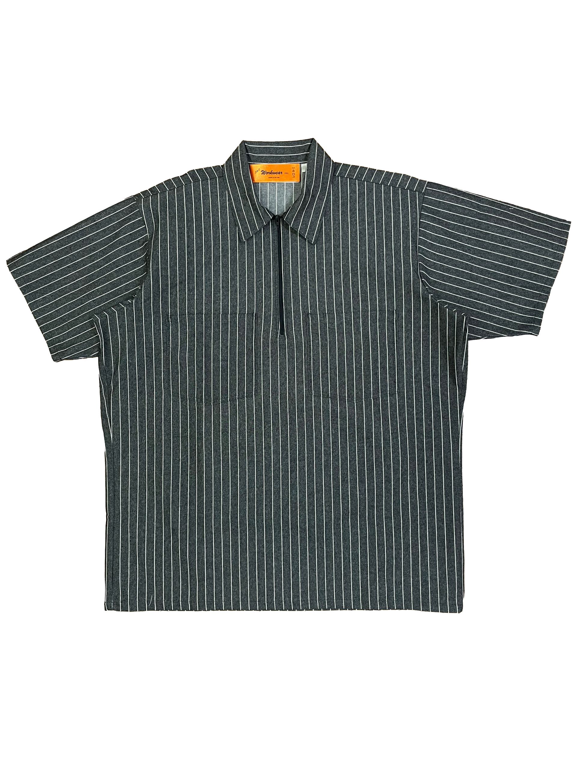 Black Stripe Half-Zipped Shirt – Workwear NYC