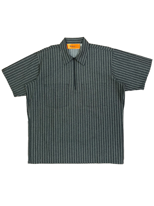 Black Stripe Half-Zipped Shirt