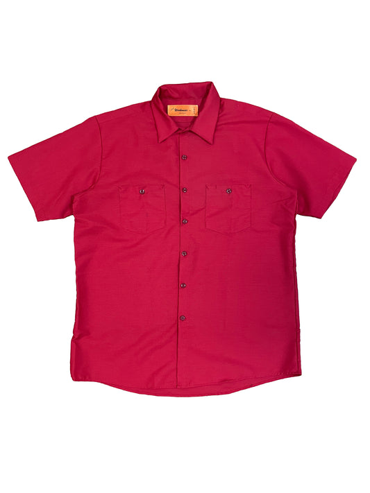 Red Short Sleeve Button Up